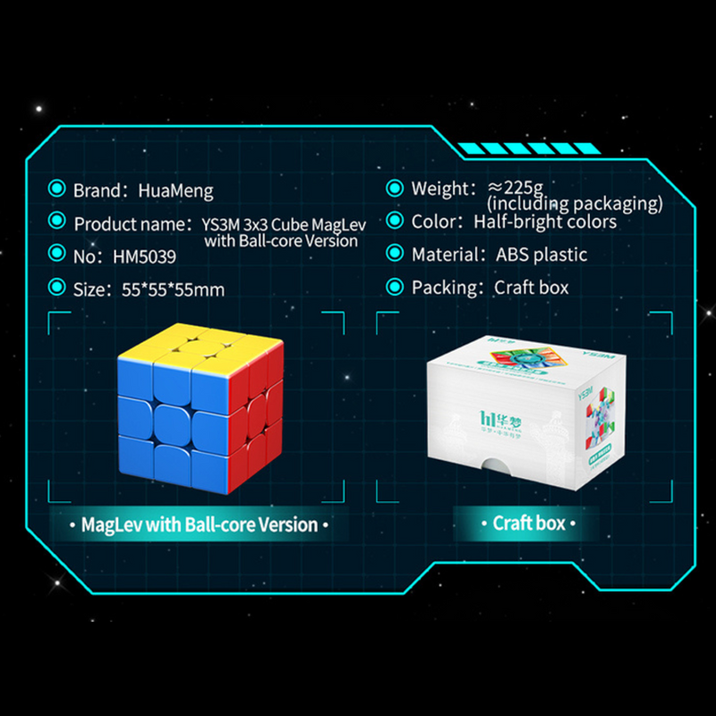 Moyu huameng 3x3 m ys3m magnético maglev bola núcleo cubo magico