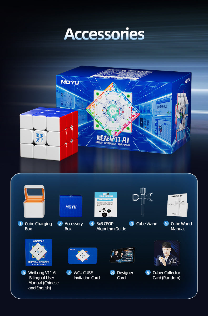 MoYu WeiLong v11 AI 3x3 (Magnetic, MagLev, Gyroscope UV)