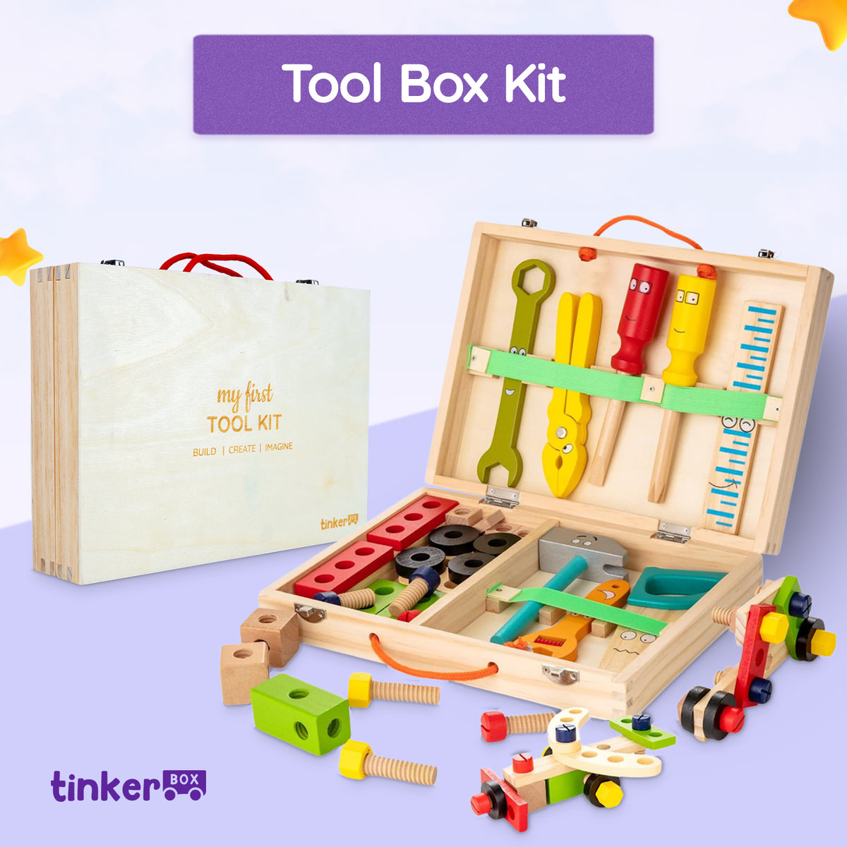 Buy Drift Premium Wooden Tool Box Kit (34 Pieces) Cubelelo