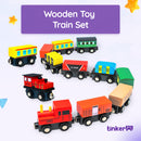 TinkerBox Premium Wooden Toy Train Set (Magnetic)