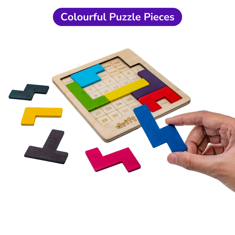 Drift Weekday Calendar Puzzle multiple colorful pieces
