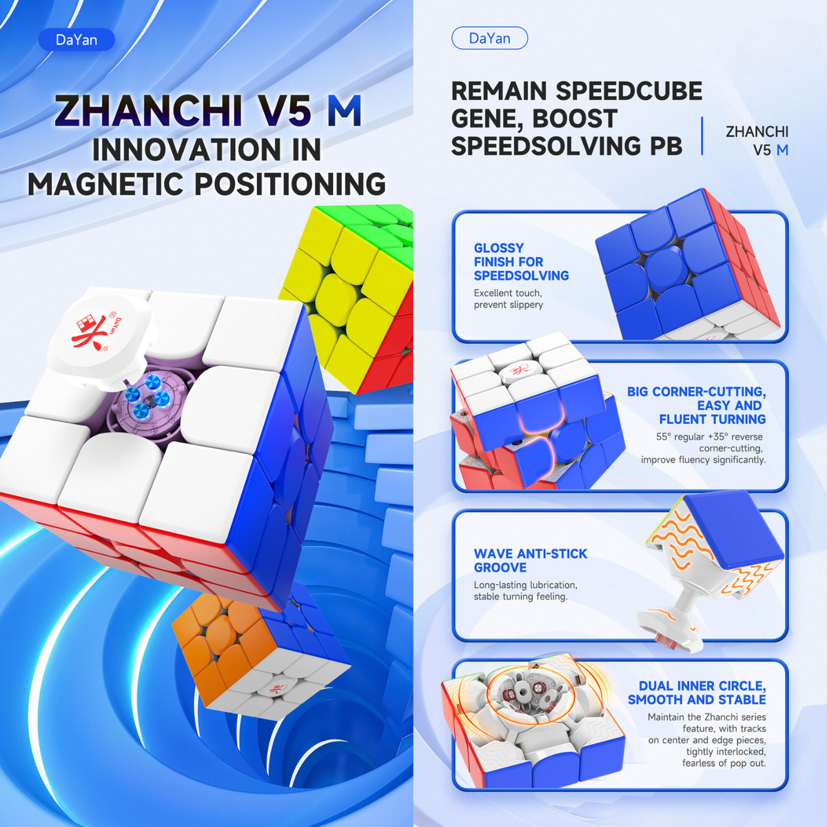 Buy DaYan ZhanChi v5 M 3x3 Magnetic Speedcube | Cubelelo