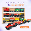 TinkerBox Premium Wooden Toy Train Set (Magnetic)