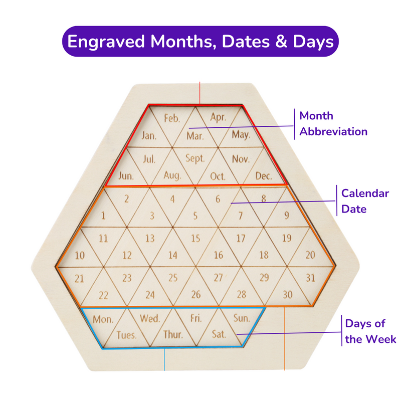 Drift Geometric Weekday Calendar Puzzle