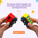 TinkerBox Premium Wooden Toy Train Set (Magnetic)