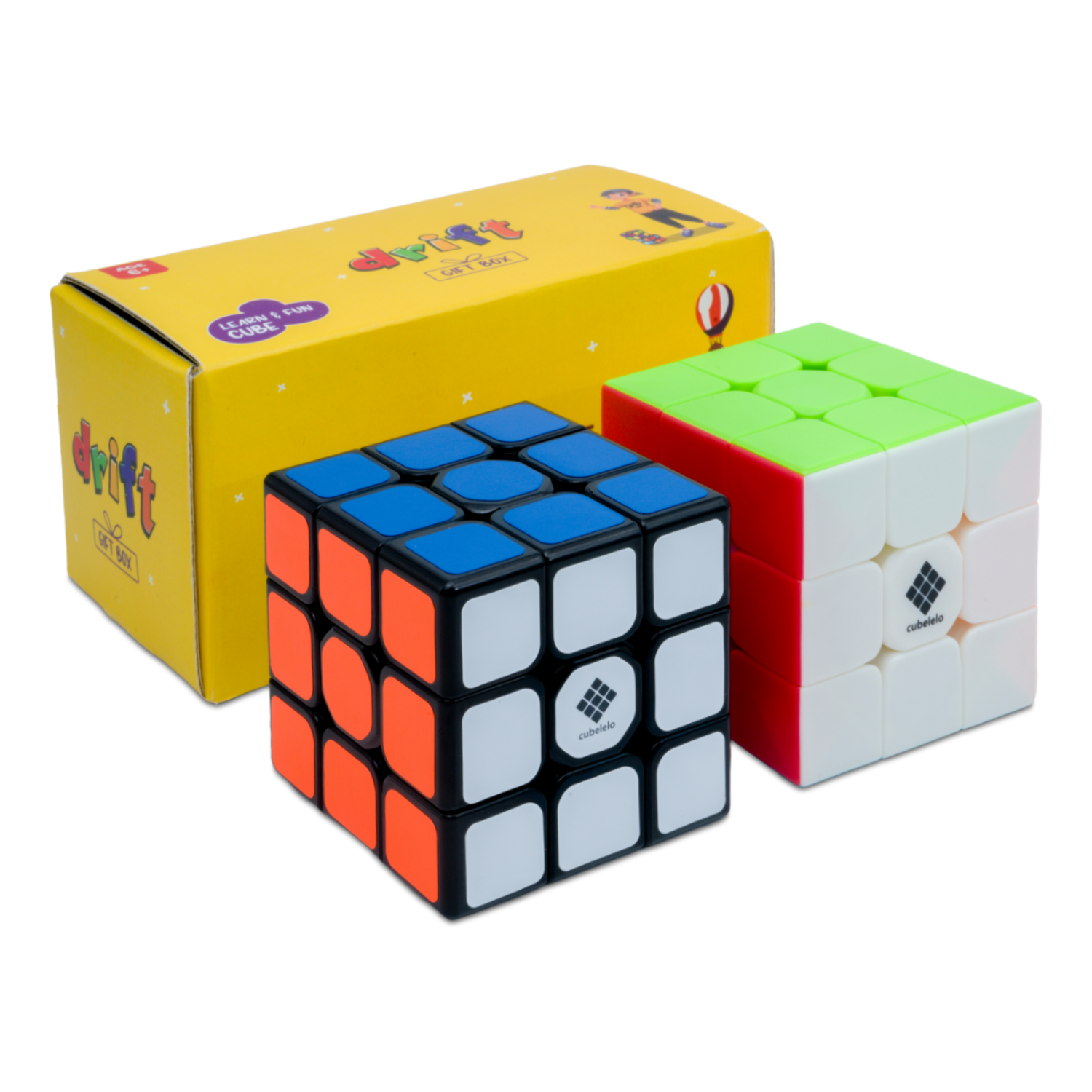 Sticker Less Cube Drift Black & Stickerless 3x3 Cube Gift Box - Cubelelo