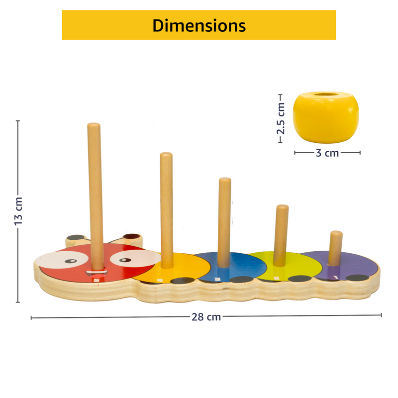 Caterpillar Wooden Stacking Rings