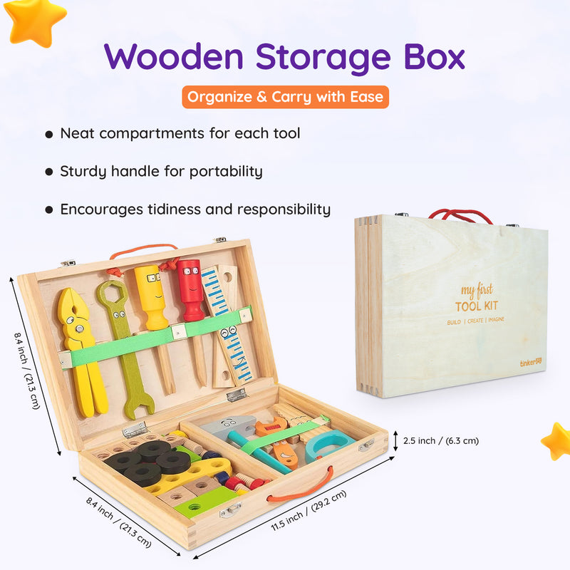 TinkerBox My First Tool Kit (34 Pieces)
