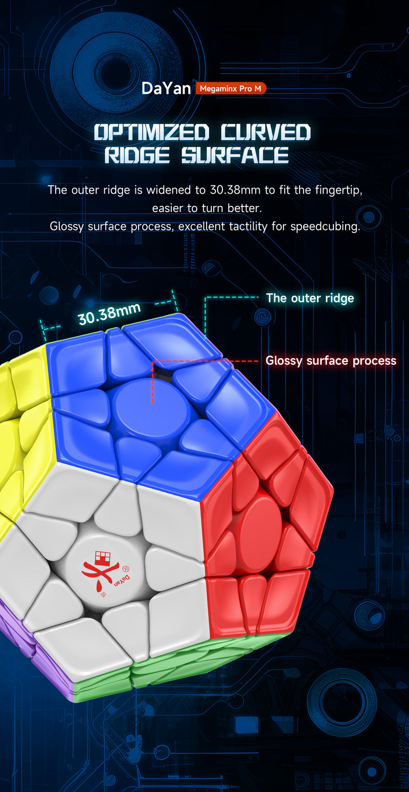 DaYan Megaminx Pro M dimensions surface features