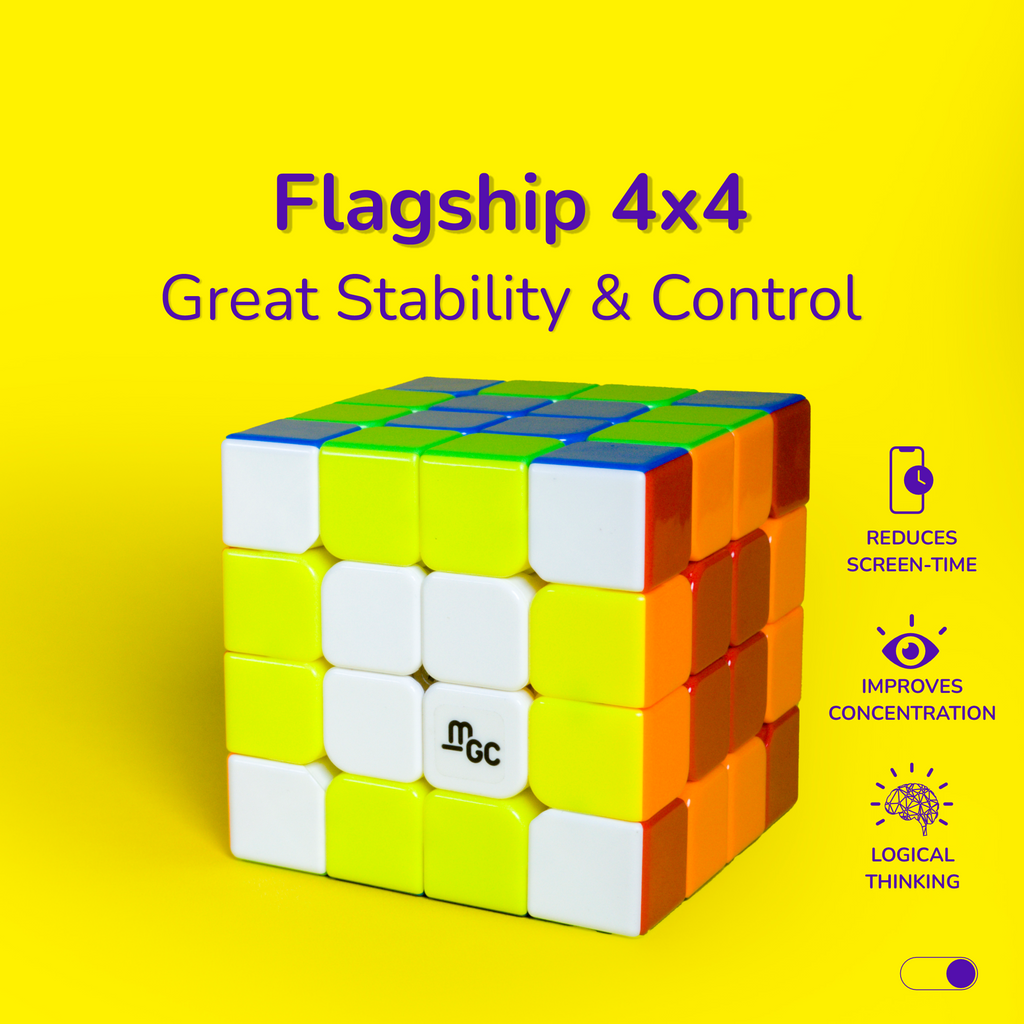 YJ MGC 4x4 Magnetic Speed Cube - Stickerless Professional Puzzle Cube 60mm