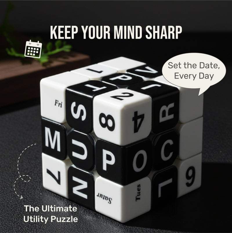Calendar Cube 3×3 — Full UV-Printed Perpetual Date Puzzle
