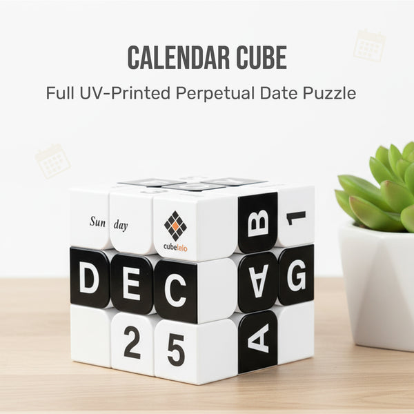 Calendar Cube 3×3 — Full UV-Printed Perpetual Date Puzzle