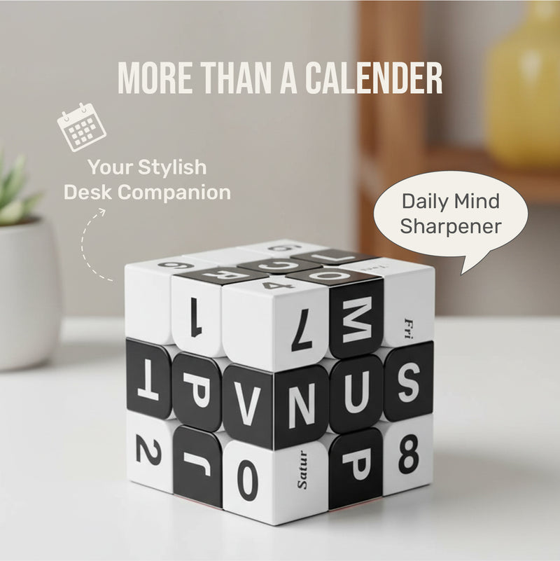 Calendar Cube 3×3 — Full UV-Printed Perpetual Date Puzzle