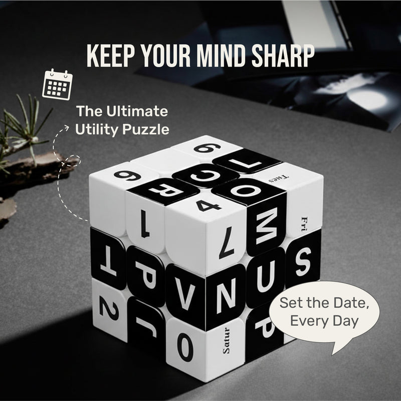 Calendar Cube 3×3 — Full UV-Printed Perpetual Date Puzzle