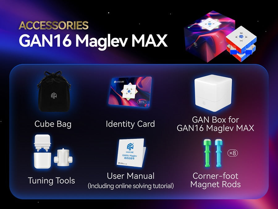 Click Off Gan GAN 16 3x3 Max Magnetic MagLev UV - Cubelelo