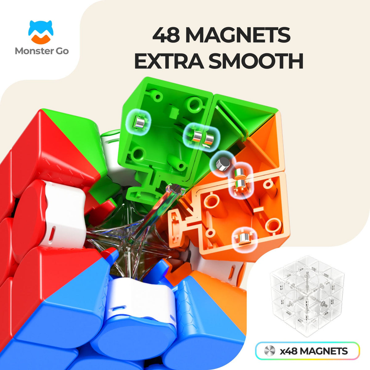 Buy GAN Monster Go v3 3x3 Magnetic Cube Online | Cubelelo