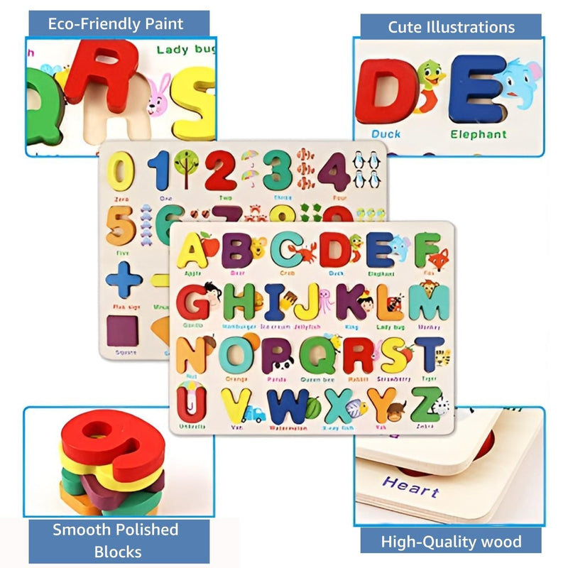 Alphabet & Number Learning Board (Wooden)