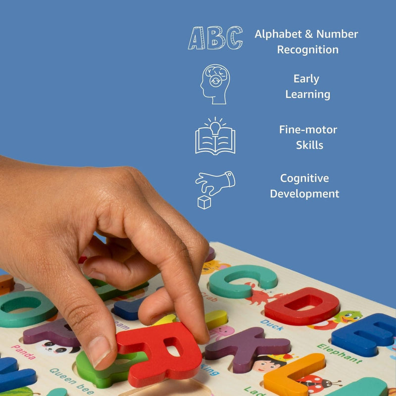 Alphabet & Number Learning Board (Wooden)