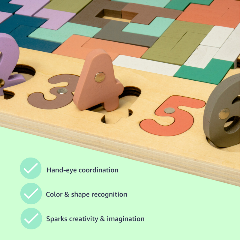 5-in-1 Wooden Puzzle Board