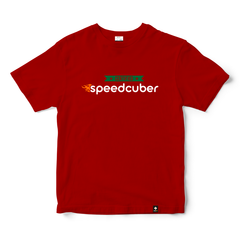 CubeInk Certified Speedcuber T-Shirt-Red-Cubelelo