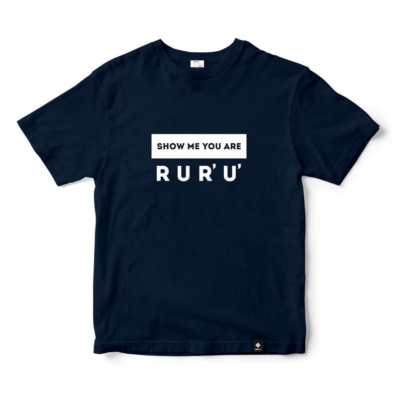 CubeInk R U R' U' Speedcuber T-Shirt-Navy Blue-Cubelelo