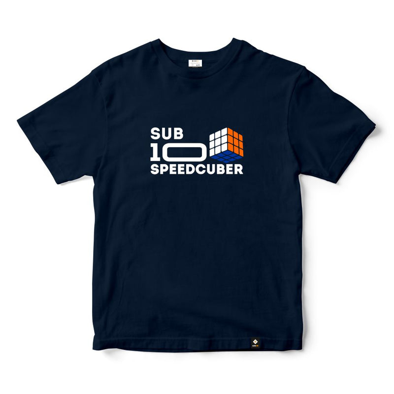 CubeInk Sub 10 Speedcuber T-Shirt-Navy Blue-Cubelelo