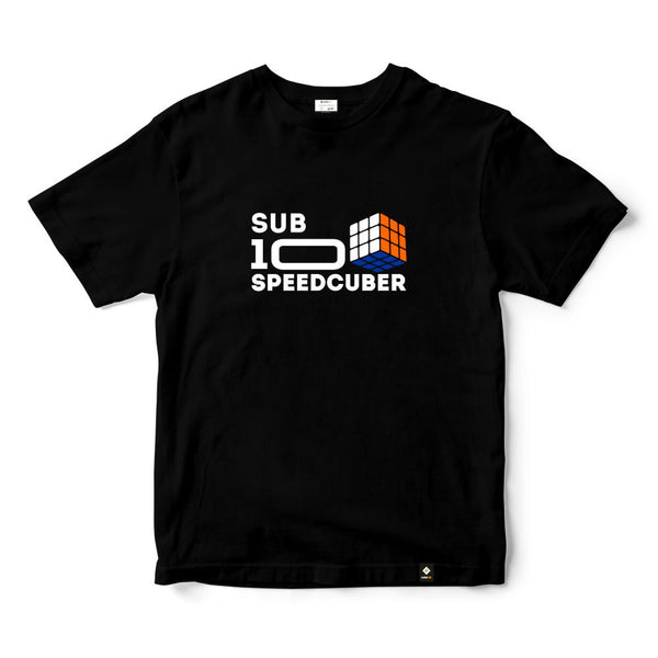 CubeInk Sub 10 Speedcuber T-Shirt-Black-Cubelelo