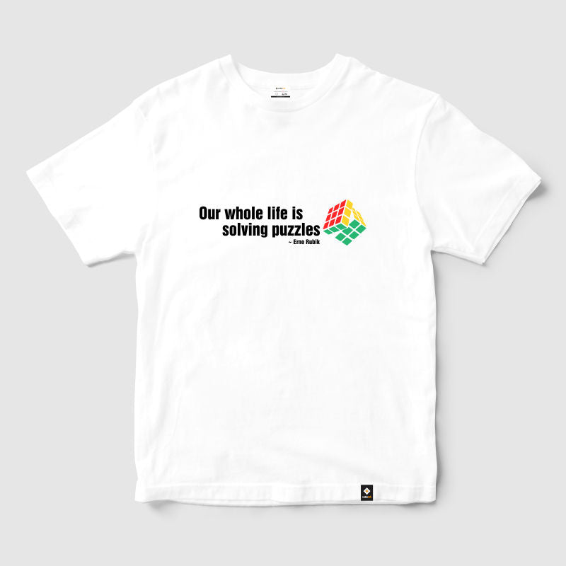 CubeInk Erno Quote Round Neck T-Shirt-Cubing T-Shirts-CubeInk