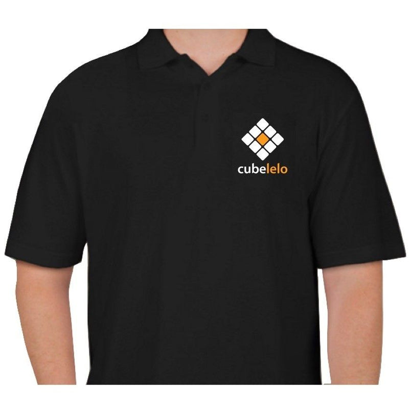 Cubelelo Polo T-Shirt Black-Cubing T-Shirts-CubeInk